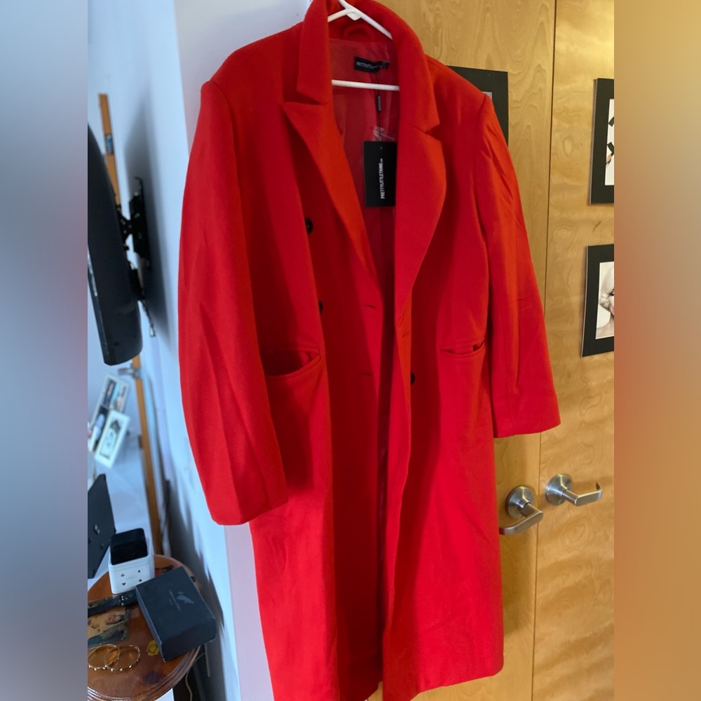 Wool red peacoat